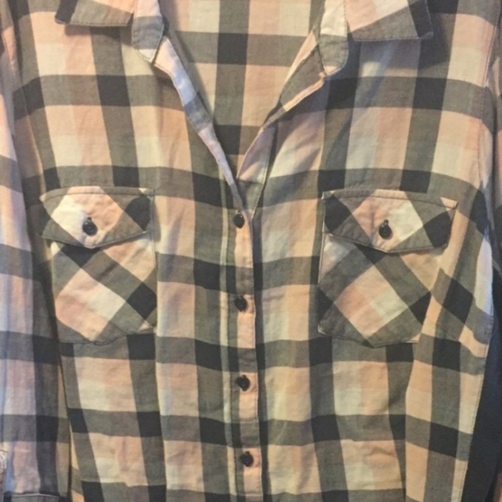 Navy Pink Plaid Shirt